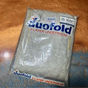 Vintage NOS Duofold Wool 2 layer baselayer Shirt gray USA new small
